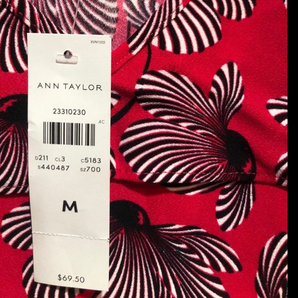Ann Taylor Red and White Floral Blouse - Picture 7 of 7